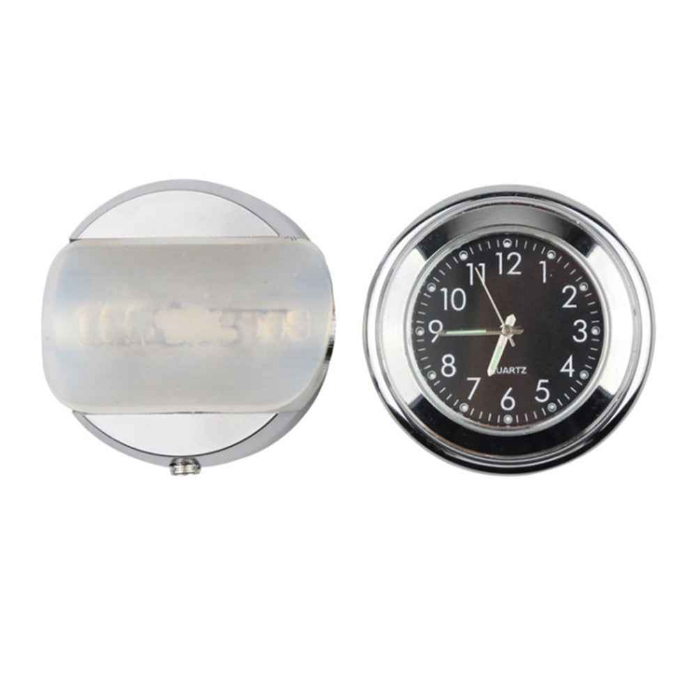 Aluminum Alloy Motorcycle Bike Clock 22-25.4mm Handlebar Luminous Clock / Thermometer - Clock / Black Shell Black Dial