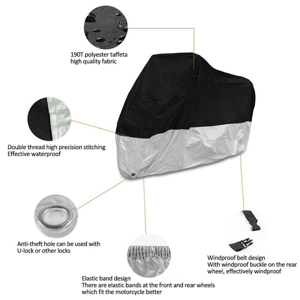 BY-895 Motorcycle Cover Protection Shelter Outdoor Waterproof Motorbike Cover Protector - Size: XXXL