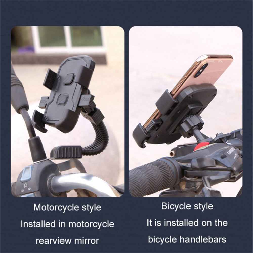 Motorcycle Rearview Mirror Mount Cellphone Bracket Motorbike Rotatable Phone Holder