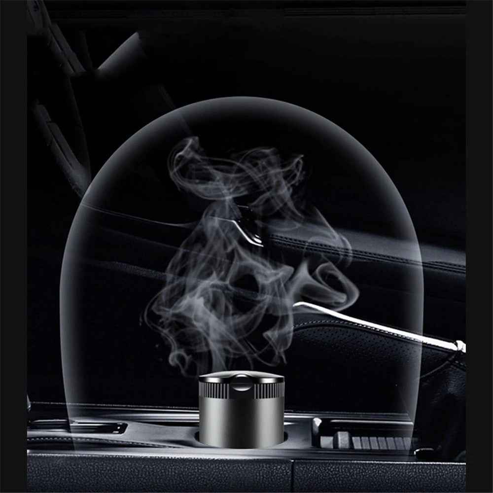 Creative Car Metal Ashtray with LED Night Light High-Temperature Resistant Ashtray with Cigarette Holder - Silver