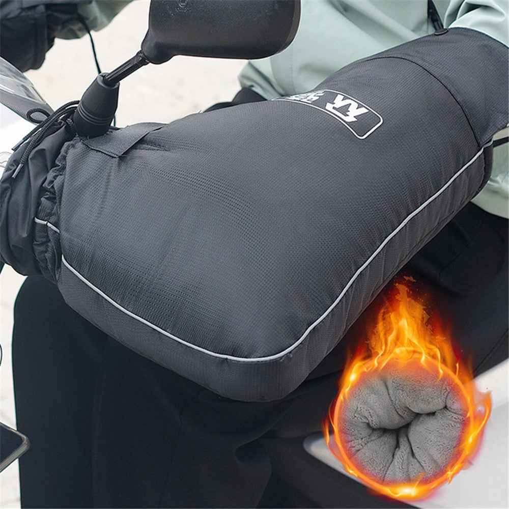 WUPP CS-1506A1 1 Pair Winter Electric Bicycle Motorcycle Warm Handlebar Cover Handle Gloves, Large Opening
