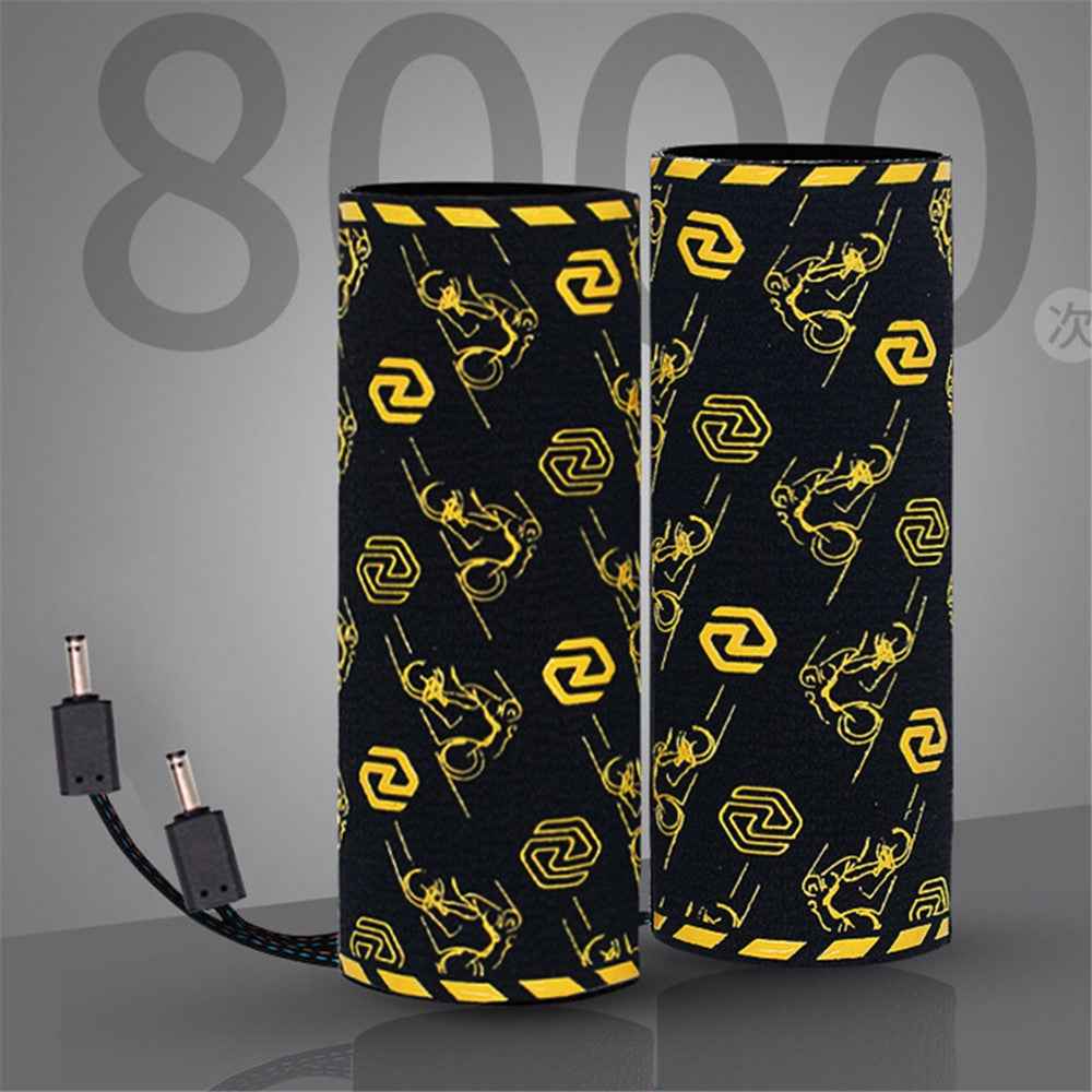 WUPP CSZH-974C1 20-90V 5+1 Gear Motorcycle Handlebar Heating Grips Pattern Design Heated Grip with Memory Function, 80cm ACC Cable