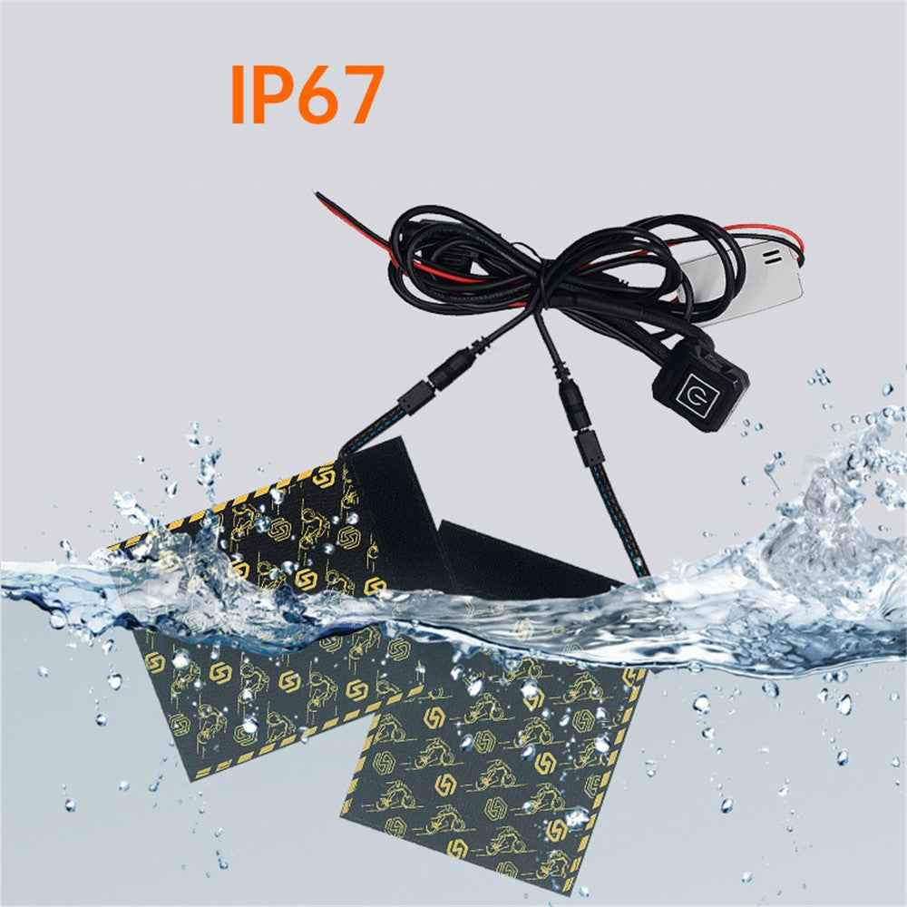 WUPP CSZH-974C1 20-90V 5+1 Gear Motorcycle Handlebar Heating Grips Pattern Design Heated Grip with Memory Function, 80cm ACC Cable