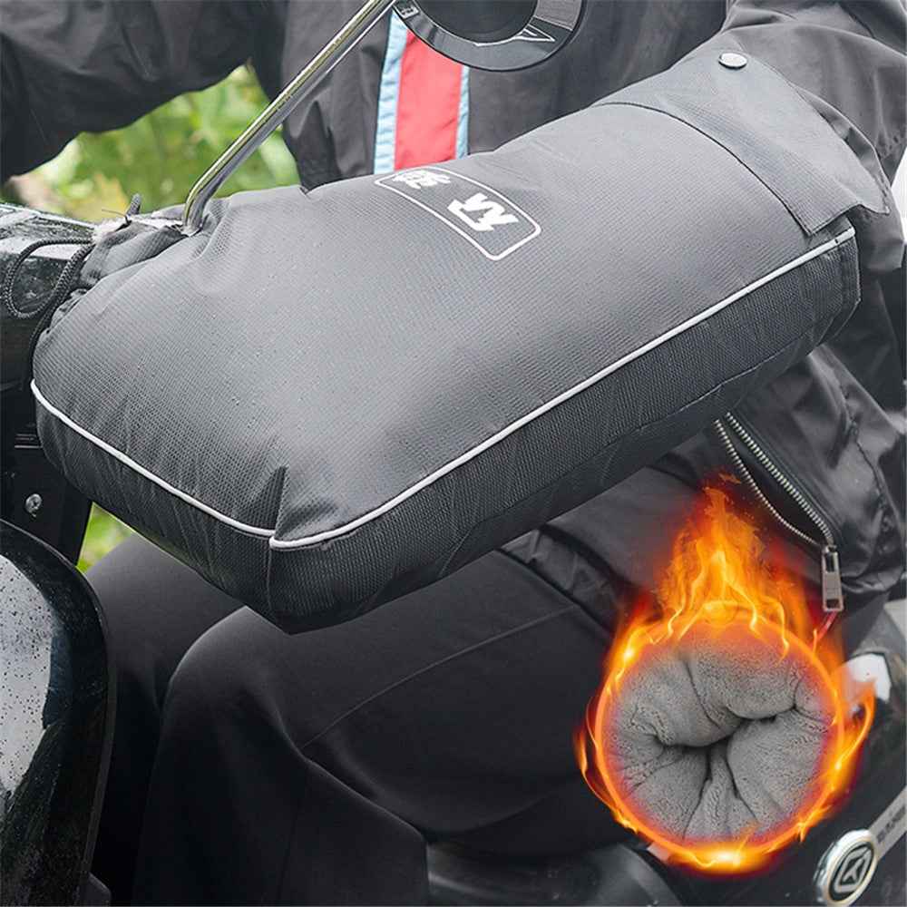 WUPP CS-1472A1 1 Pair Small Opening Motorcycle Handlebar Mitten Handlebar Winter Warmer Cover