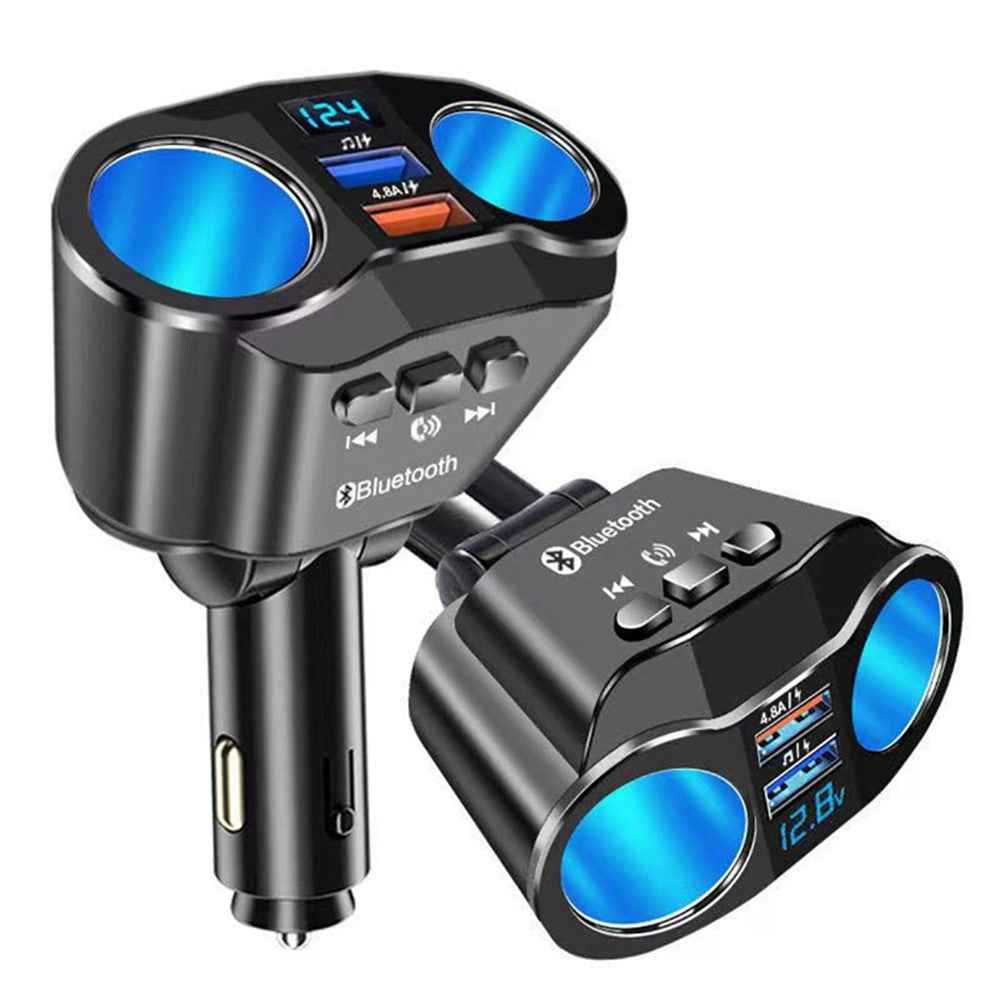 A9 Wireless in-Car Bluetooth-compatible FM Transmitter Rotatable Radio Adapter MP3 Player 4.8A USB Car Charger for 12-24V Car