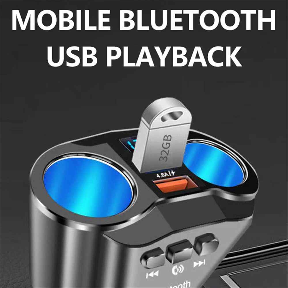 A9 Wireless in-Car Bluetooth-compatible FM Transmitter Rotatable Radio Adapter MP3 Player 4.8A USB Car Charger for 12-24V Car