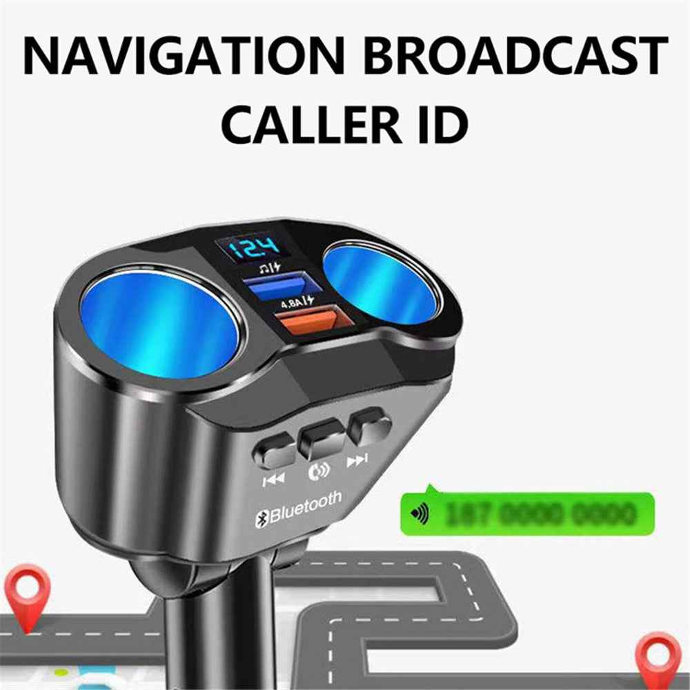 A9 Wireless in-Car Bluetooth-compatible FM Transmitter Rotatable Radio Adapter MP3 Player 4.8A USB Car Charger for 12-24V Car