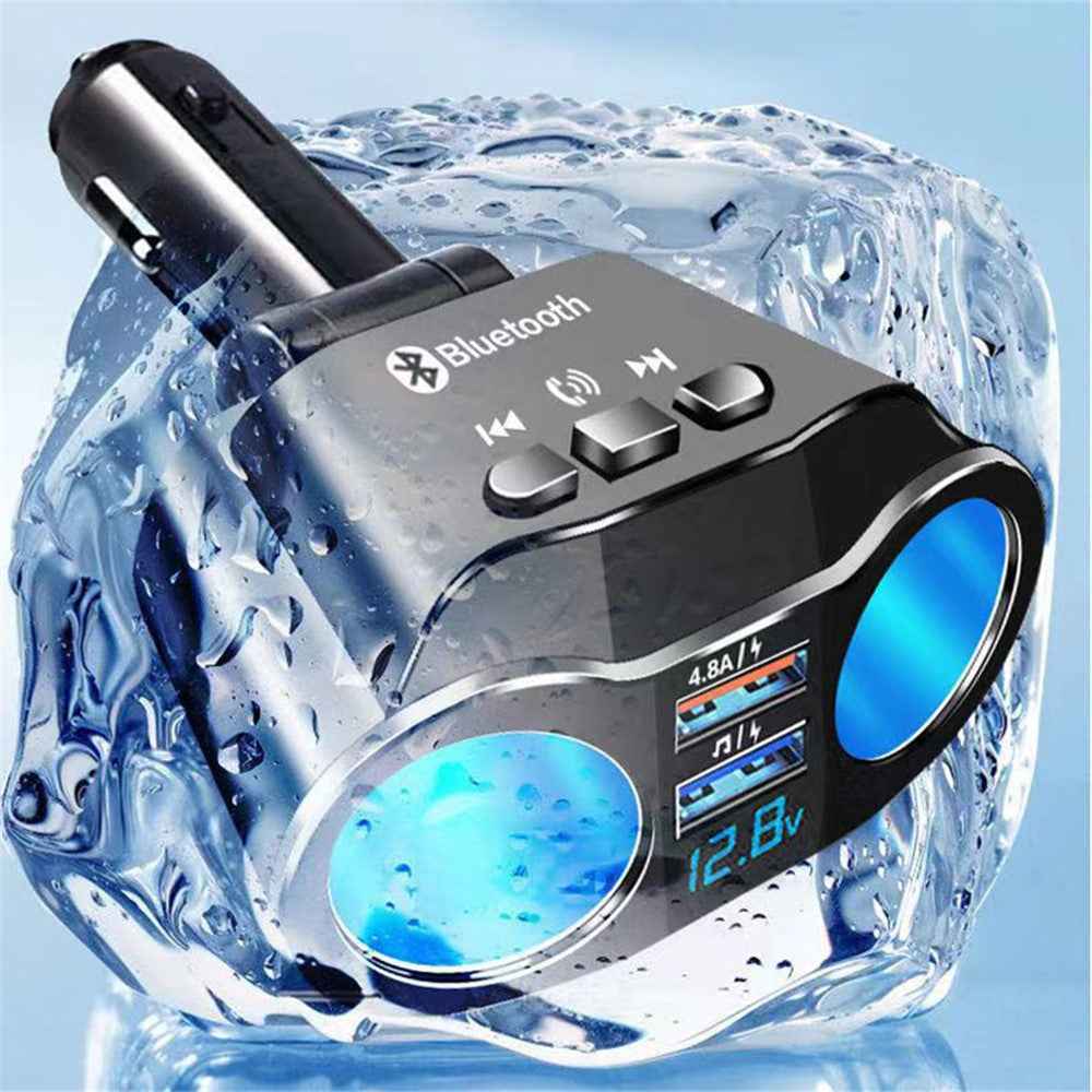A9 Wireless in-Car Bluetooth-compatible FM Transmitter Rotatable Radio Adapter MP3 Player 4.8A USB Car Charger for 12-24V Car