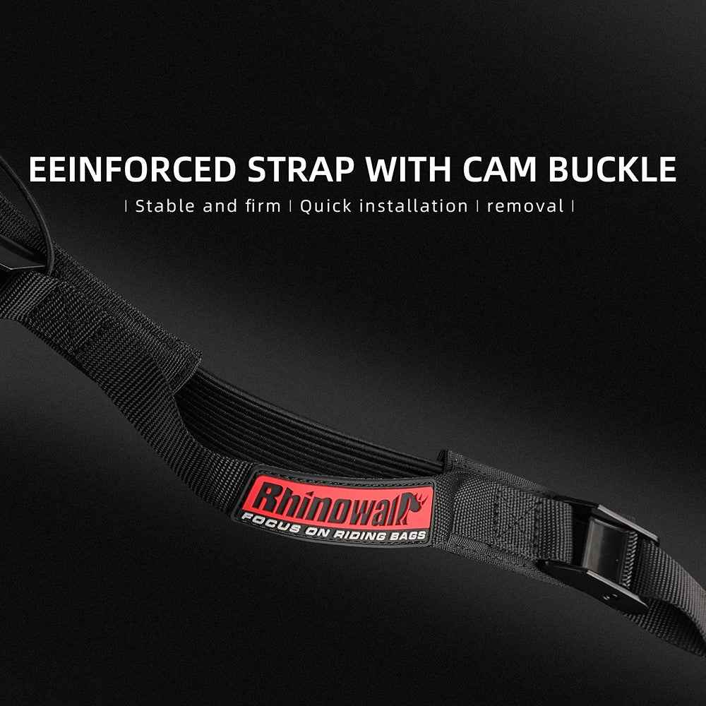 RHINOWALK MTR005BK Motorcycle Rear Rack Luggage Fixing Band Pannier Bag Fasten Strap with Metal Buckle
