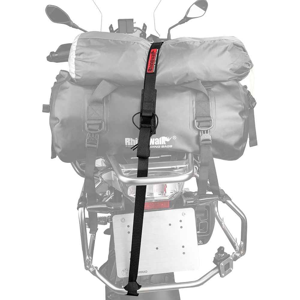 RHINOWALK MTR005BK Motorcycle Rear Rack Luggage Fixing Band Pannier Bag Fasten Strap with Metal Buckle