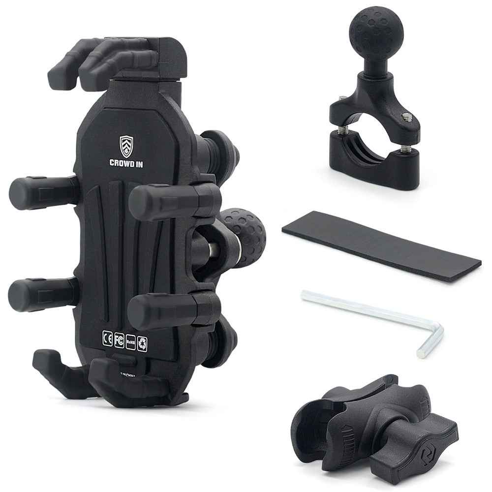 WUPP CS-1990A1 Motorcycle Handlebar Phone Mount Clamp Aluminum Alloy Anti-Shake Bike Phone Holder