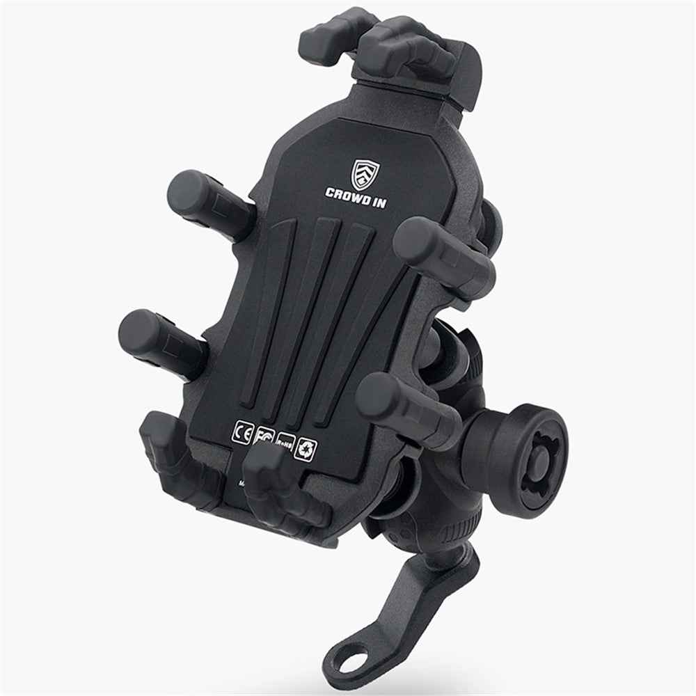 WUPP CS-1990D1 Anti-theft Motorcycle Phone Holder Rearview Mirror Aluminum Alloy Phone Mount Clamp