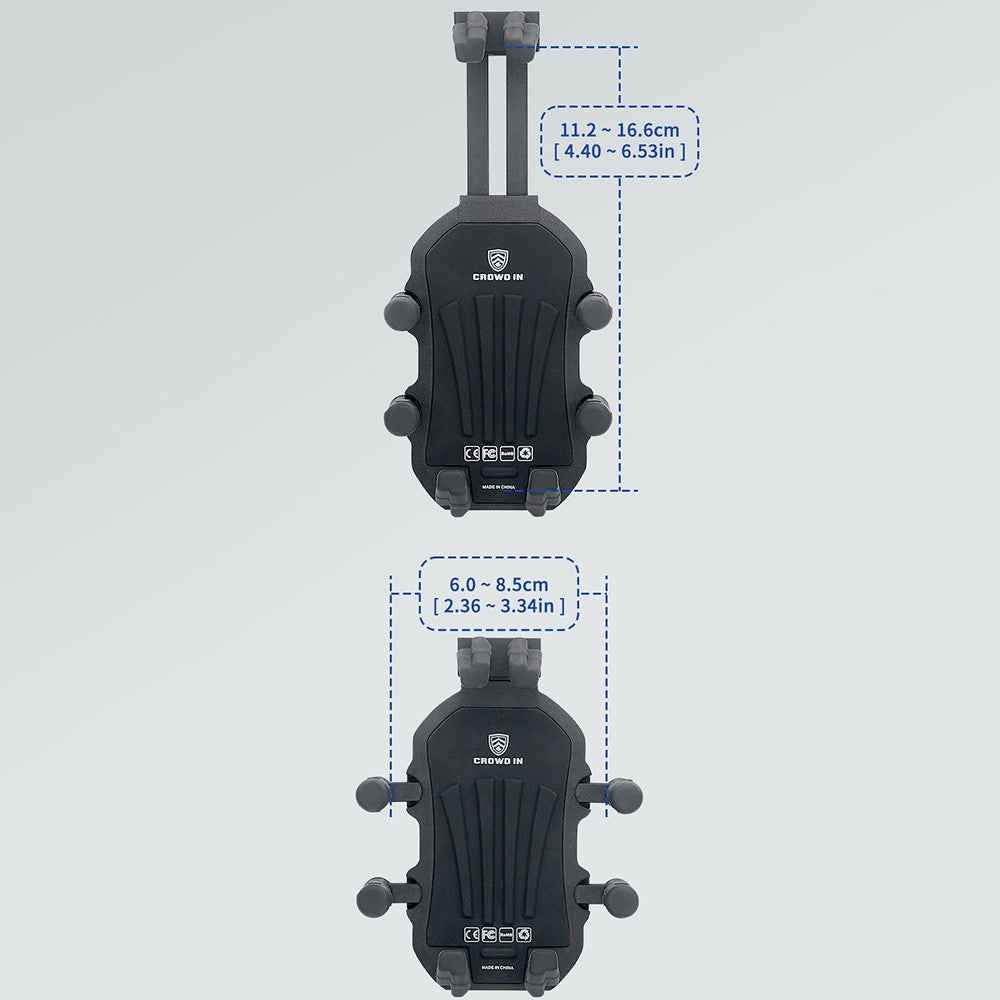 WUPP ZH-1990A2 Motorbike Phone Holder Anti-Shock Aluminium Alloy Phone Mount with M10 Ball