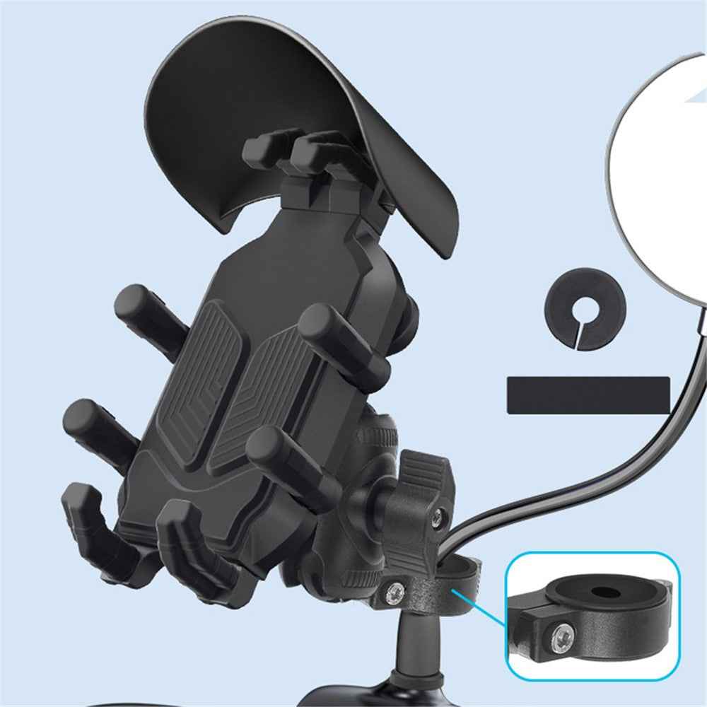 WUPP CS-1988A1 Motorbike Handlebar Phone Holder CNC Anti-Shock Braceket for 4.7-7.2 inch Phones