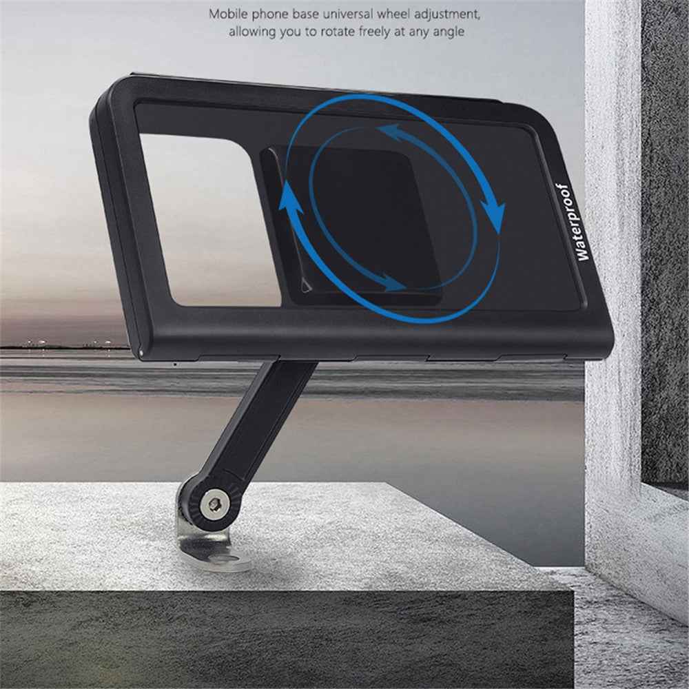 WUPP CS-1937A1 Motorcycle Rearview Mirror Phone Holder Waterproof Phone Mount Case for Electric Bikes