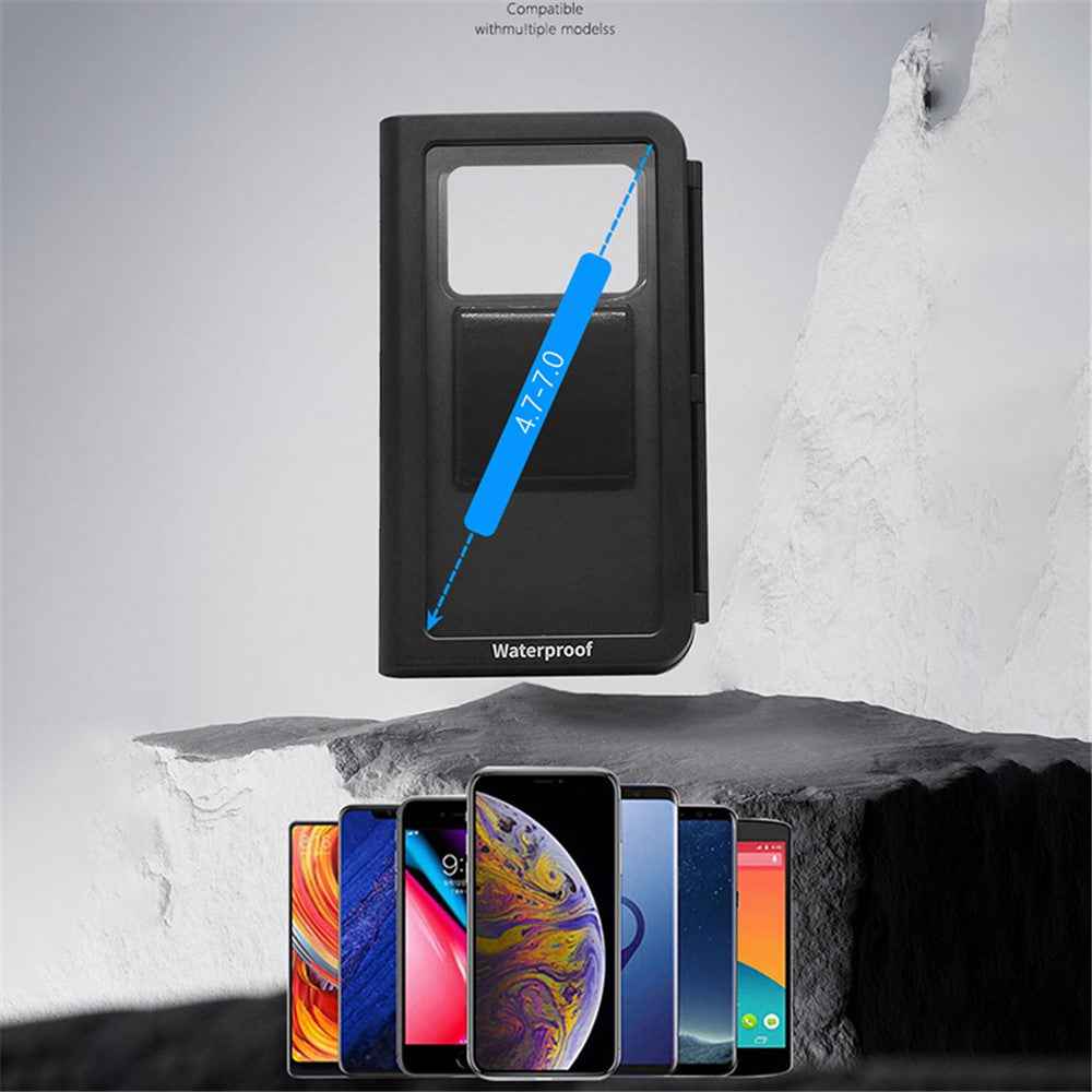 WUPP CS-1937B1 Motorbike Handlebar Phone Holder Sensitive Touch IP67 Waterproof Phone Case