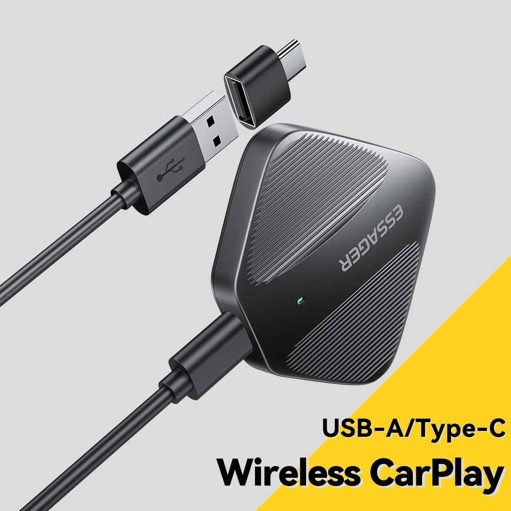 ESSAGER ES-CP01 Wireless CarPlay Adapter Dongle for iPhone Plug and Play WiFi 5G Module Voice Control