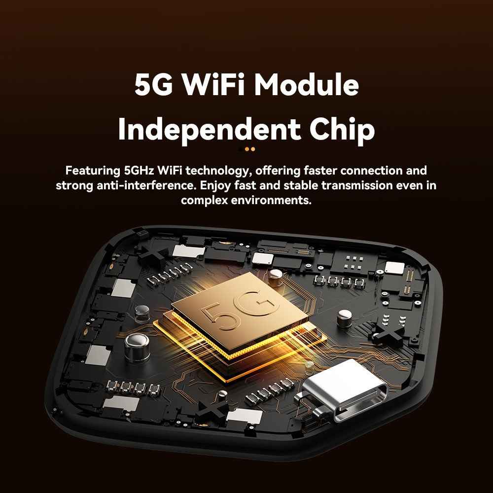 ESSAGER ES-CP01 Wireless CarPlay Adapter Dongle for iPhone Plug and Play WiFi 5G Module Voice Control