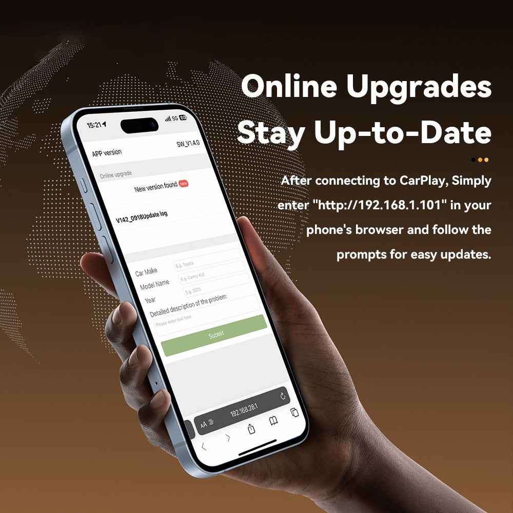 ESSAGER ES-CP01 Wireless CarPlay Adapter Dongle for iPhone Plug and Play WiFi 5G Module Voice Control