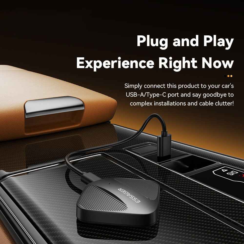 ESSAGER ES-CP01 Wireless CarPlay Adapter Dongle for iPhone Plug and Play WiFi 5G Module Voice Control