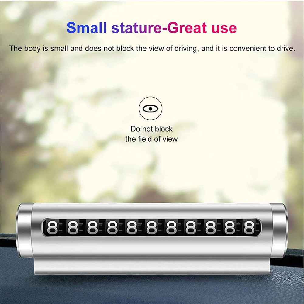 Aluminum Alloy+PC Roller Design Car Stop Sign Phone Number Plate Temporary Parking Card - Blue