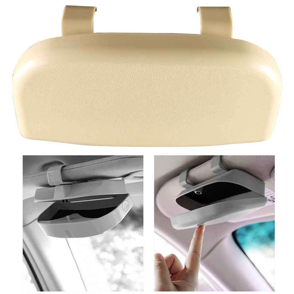 Glasses Holder Magnetic Car Sun Visor Glasses Case Organizer Glasses Storage Box - Beige