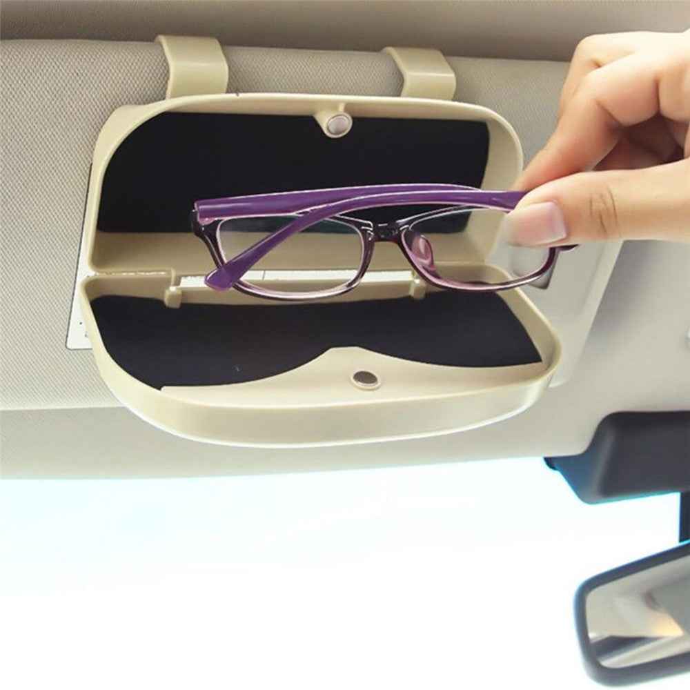 Glasses Holder Magnetic Car Sun Visor Glasses Case Organizer Glasses Storage Box - Black