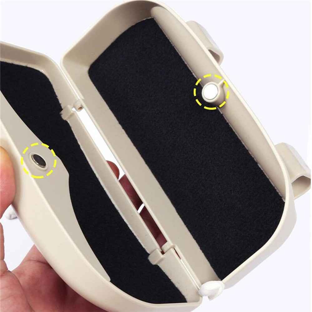 Glasses Holder Magnetic Car Sun Visor Glasses Case Organizer Glasses Storage Box - Grey