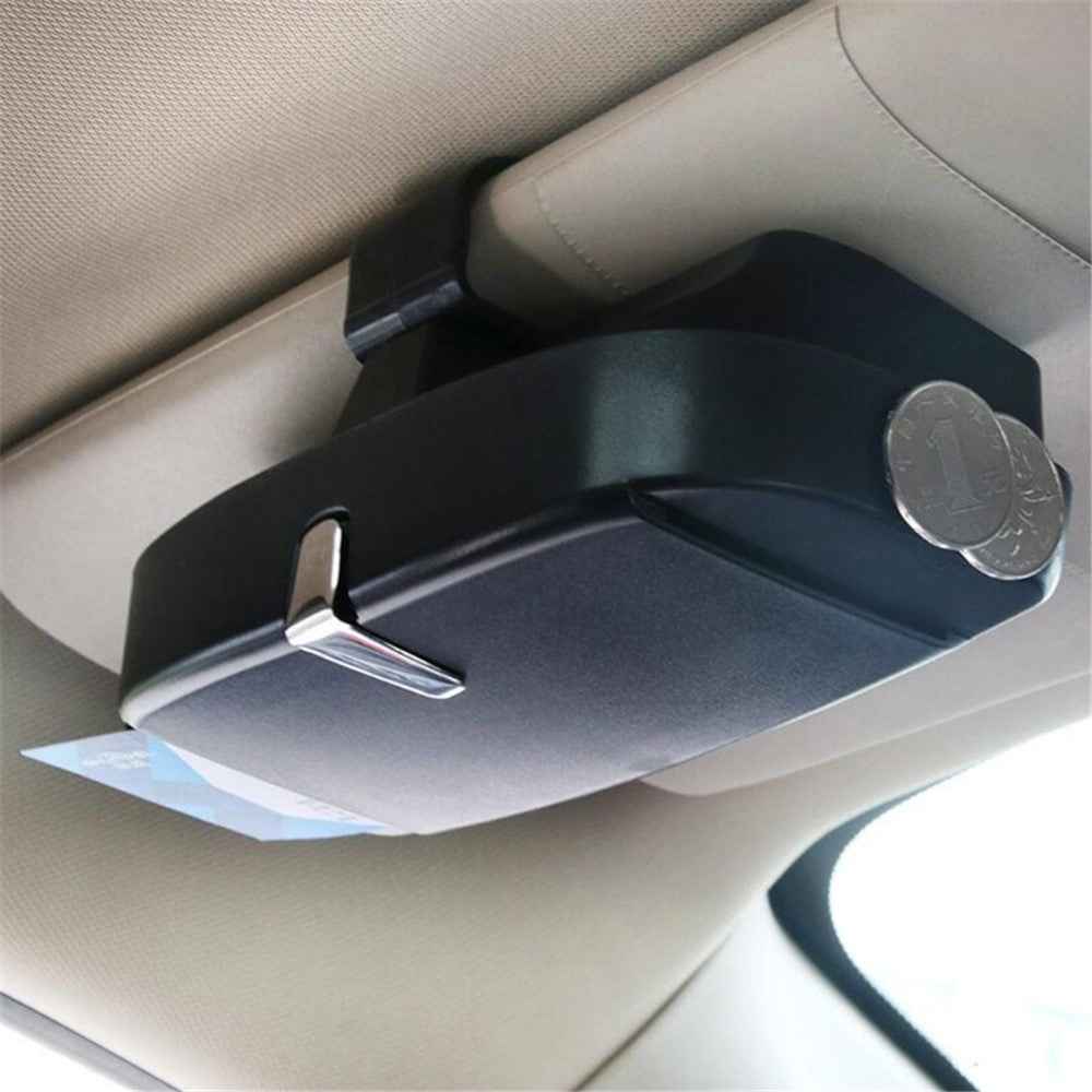 R-5930 Car Sun Visor Clip Mount Sunglasses Holder Eyeglasses Organizer Case - Grey