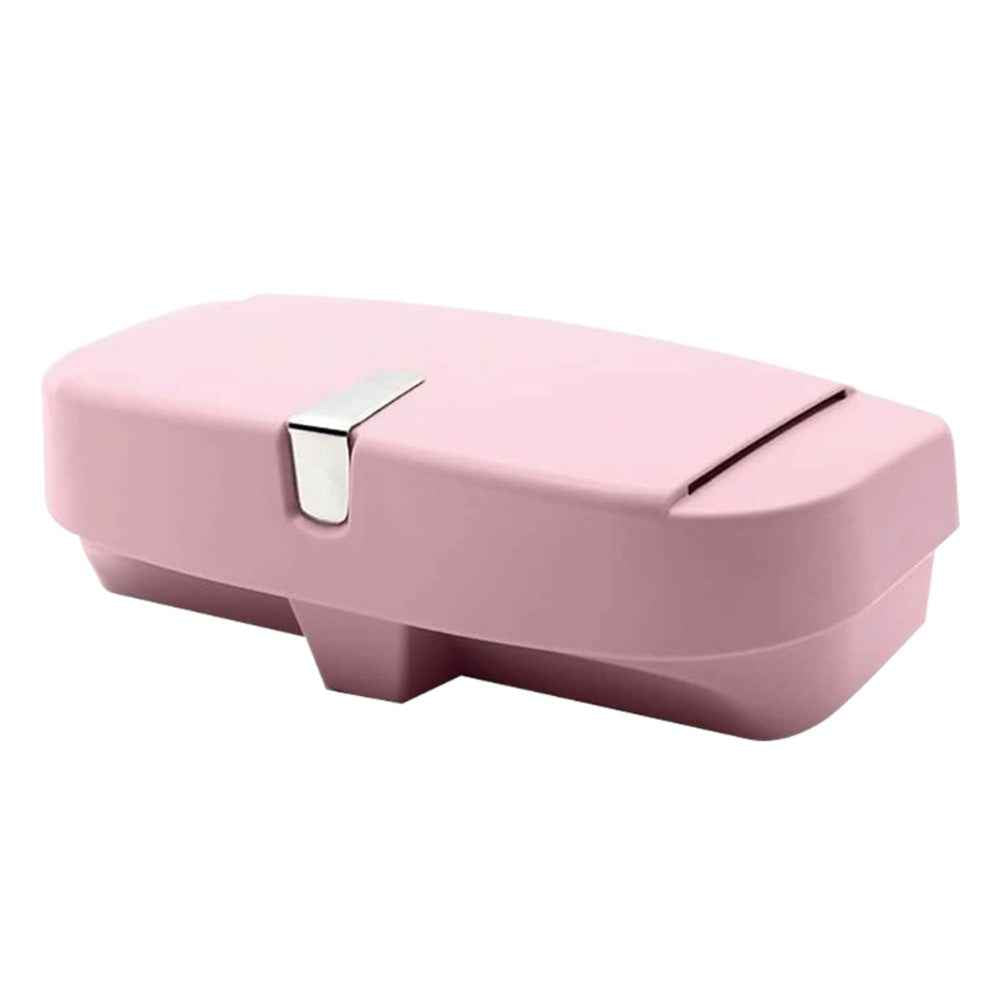 R-5930 Car Sun Visor Clip Mount Sunglasses Holder Eyeglasses Organizer Case - Pink