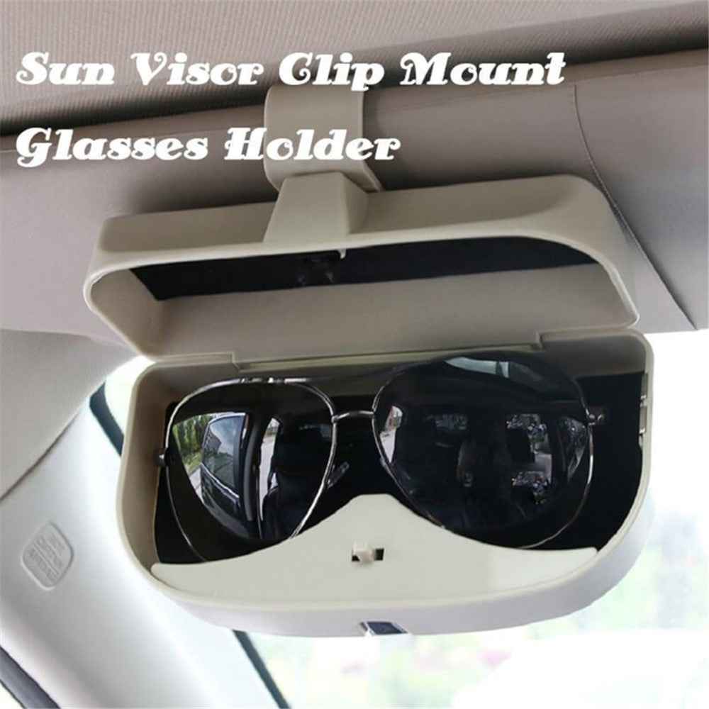 R-5930 Car Sun Visor Clip Mount Sunglasses Holder Eyeglasses Organizer Case - Pink