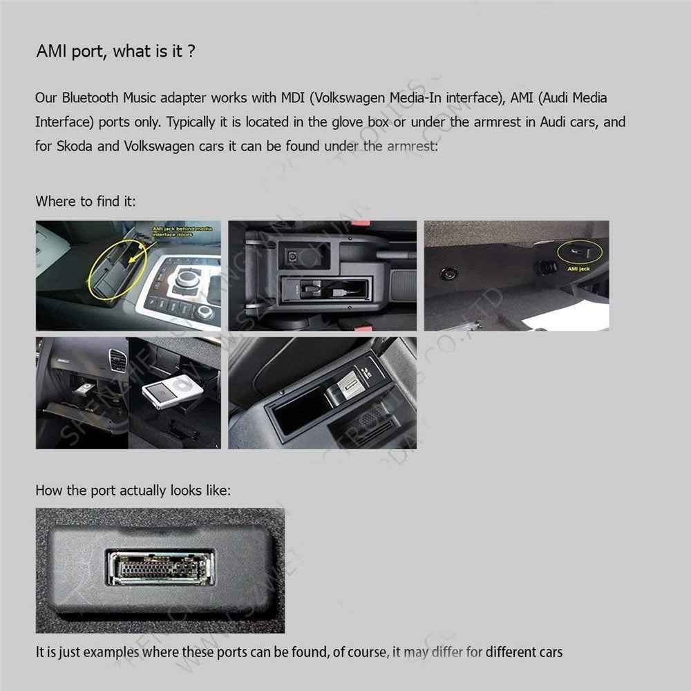 Car Bluetooth-compatible 5.0 AMI Audi Adapter Audio Music Interface Cable for Phone for Audi VW Car