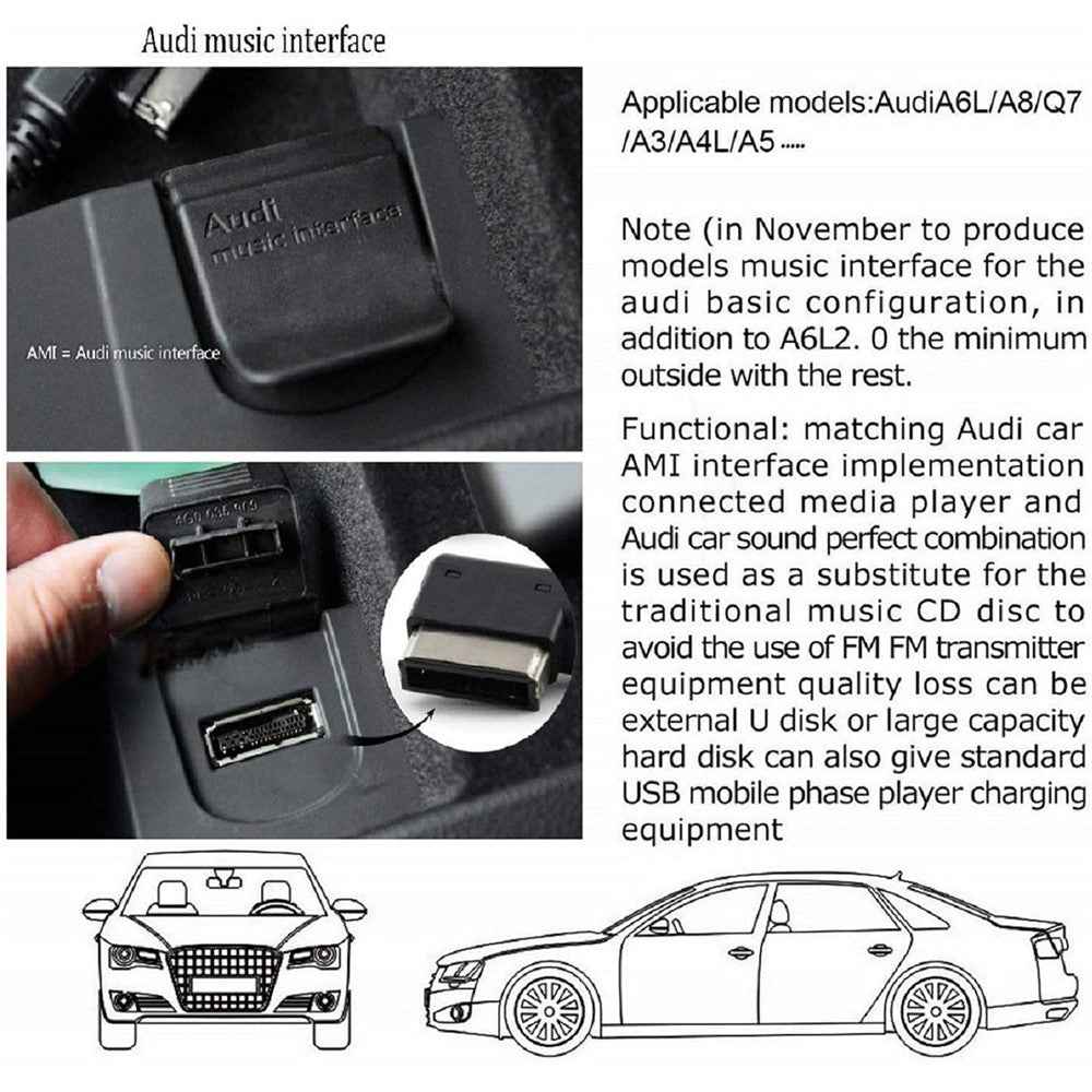 Car Bluetooth-compatible 5.0 AMI Audi Adapter Audio Music Interface Cable for Phone for Audi VW Car