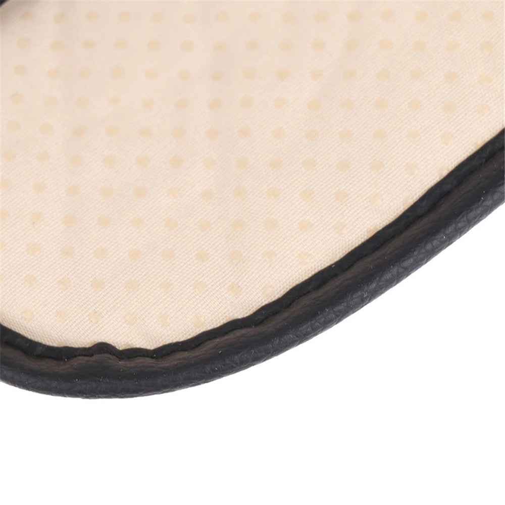 Rose Flower Decor PU Leather Car Armrest Pad Vehicle Armrest Box Decorative Mat - Black