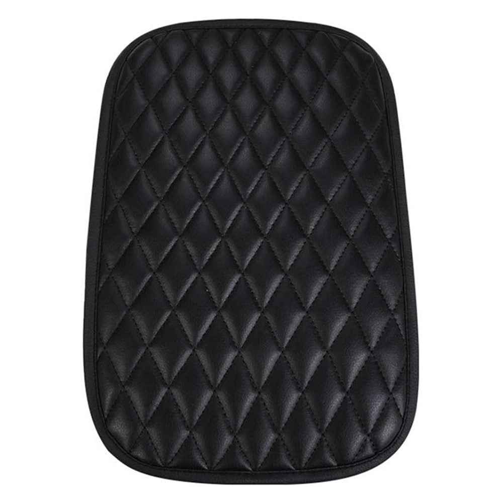 PU Leather Car Armrest Box Cover Pad Auto Center Armrest Box Protective Mat - Black