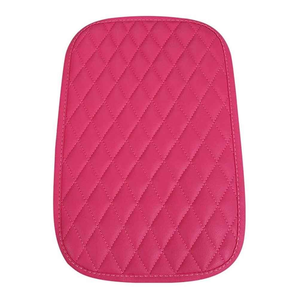 PU Leather Car Armrest Box Cover Pad Auto Center Armrest Box Protective Mat - Rose
