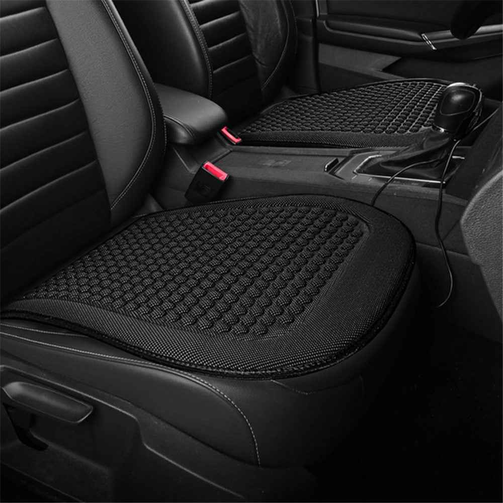2Pcs Car Truck Front Seat Cushion Cool Breathable Fatigue Relief Vehicle Seat Pad - Black