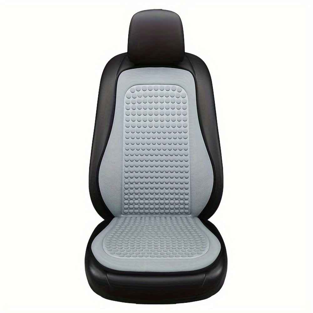 2 Sets Car Front Seat Cover + Backrest Pad Cool Breathable Fatigue Relief Vehicle Seat Pad - Grey