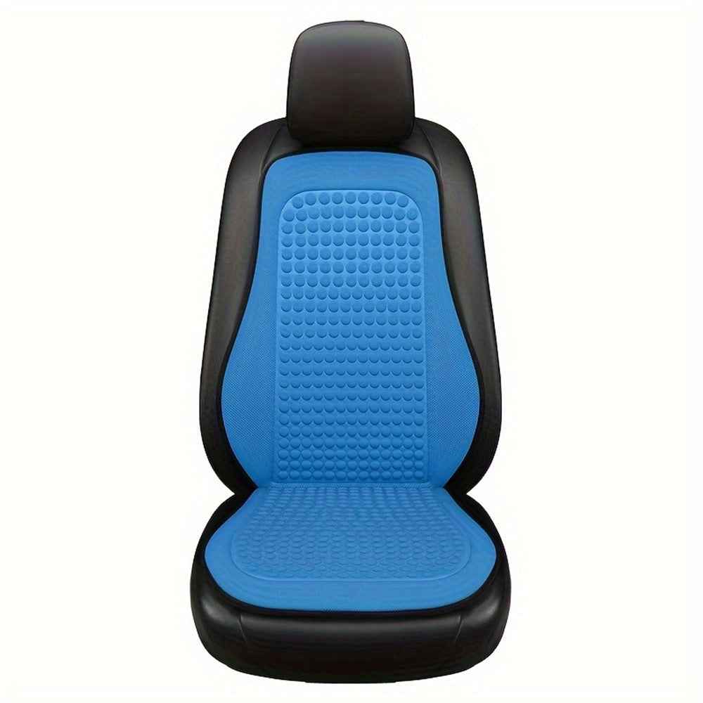 2 Sets Car Front Seat Cover + Backrest Pad Cool Breathable Fatigue Relief Vehicle Seat Pad - Blue