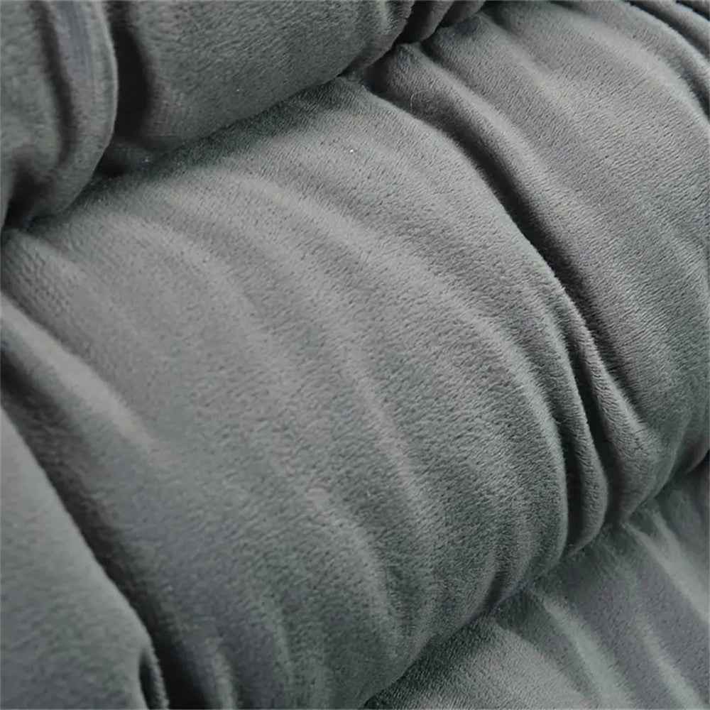 Winter Car Seat Plush Cushion Warm Single Front Seat Cushion with Backrest - Grey