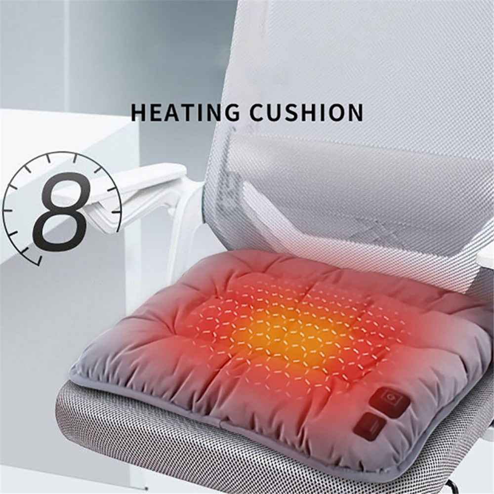 45 x 45 x 5cm USB Winter Heating Seat Cushion Heater Pad Electric Warmer Car Seat Mat - Grey