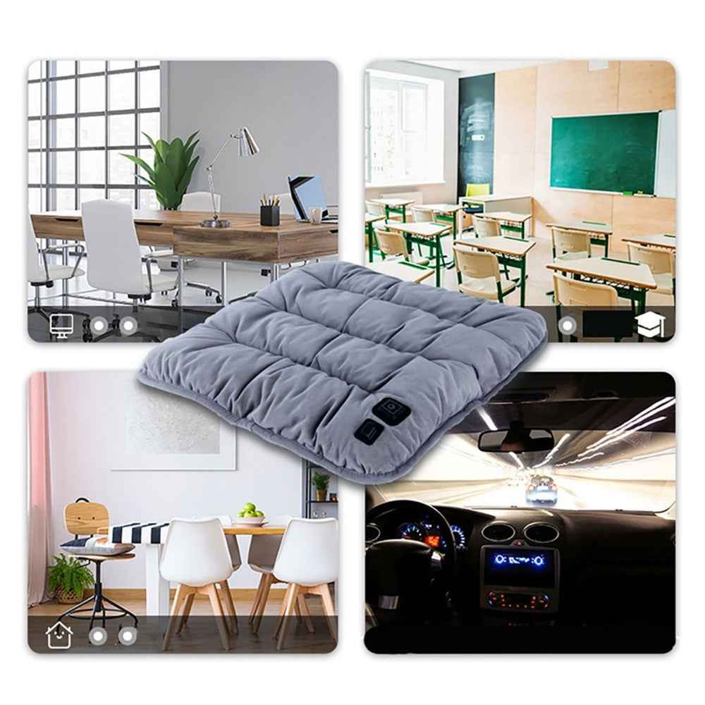 45 x 45 x 5cm USB Winter Heating Seat Cushion Heater Pad Electric Warmer Car Seat Mat - Brown