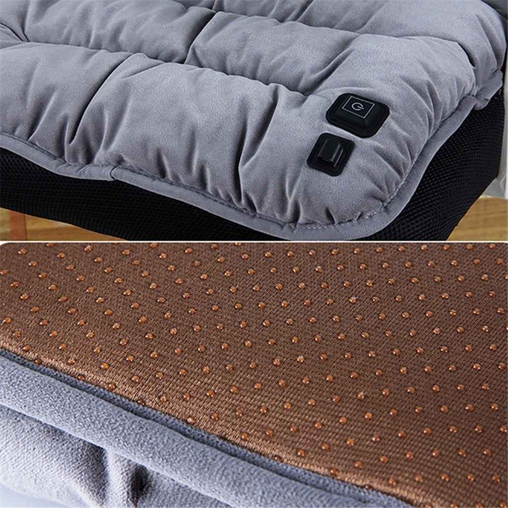 45 x 45 x 5cm USB Winter Heating Seat Cushion Heater Pad Electric Warmer Car Seat Mat - Black