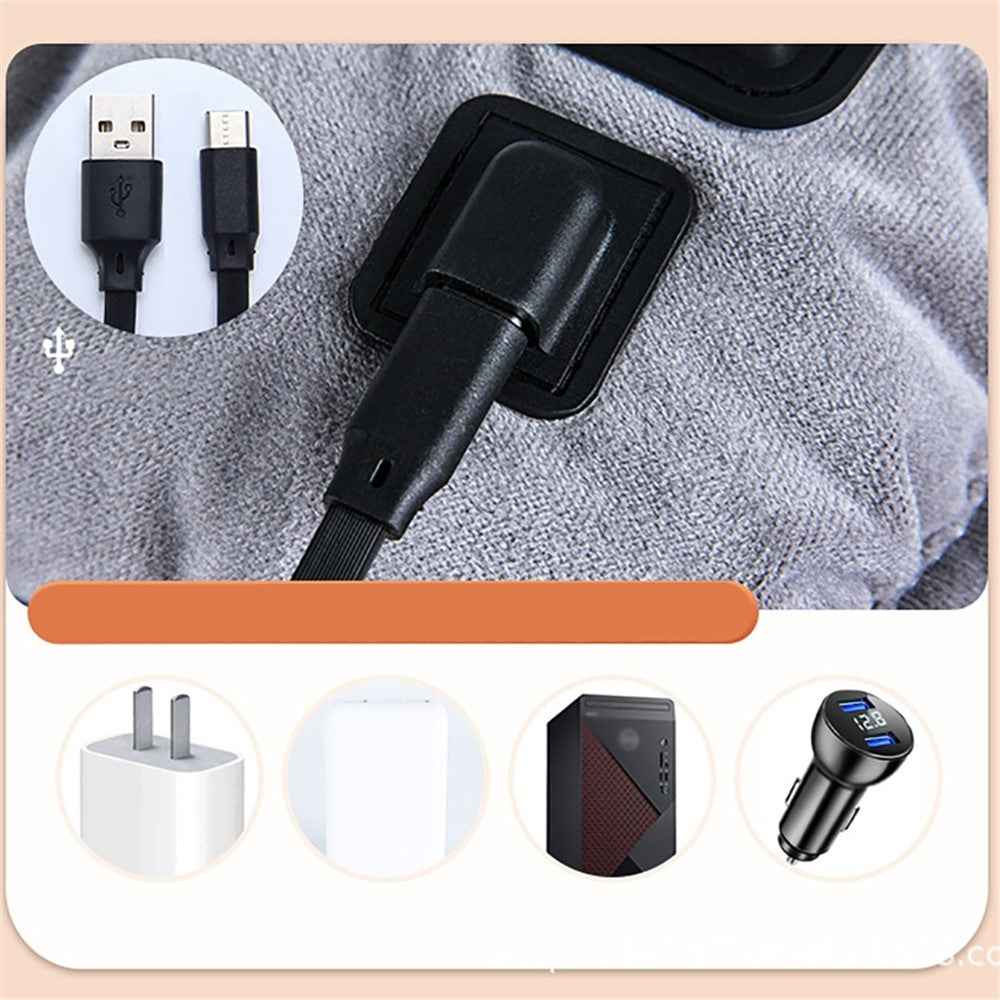 45 x 45 x 8cm Heated Cushion Car Velvet Seat Cushion Car Chair Cover Mat USB Heating Seat Pad - Brown