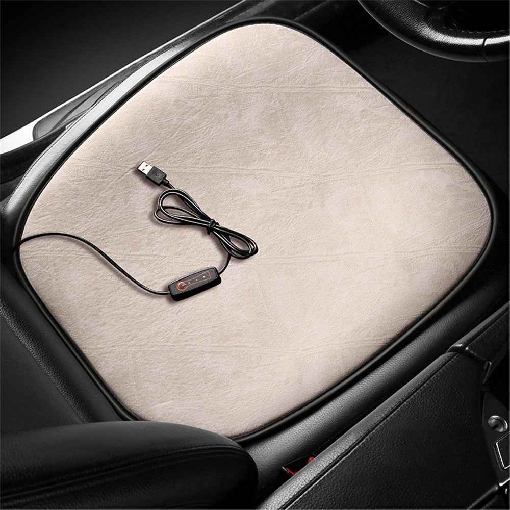 USB Heating Pad for Car 3 Temperature Car Seat Cover Cushion - Beige