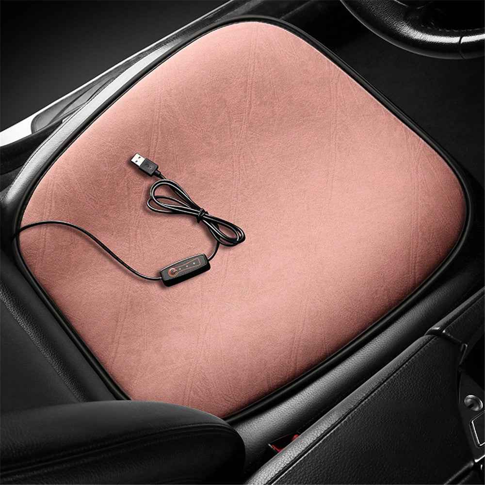 USB Heating Pad for Car 3 Temperature Car Seat Cover Cushion - Pink