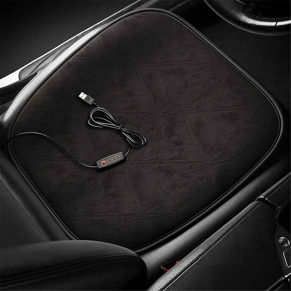 USB Heating Pad for Car 3 Temperature Car Seat Cover Cushion - Black
