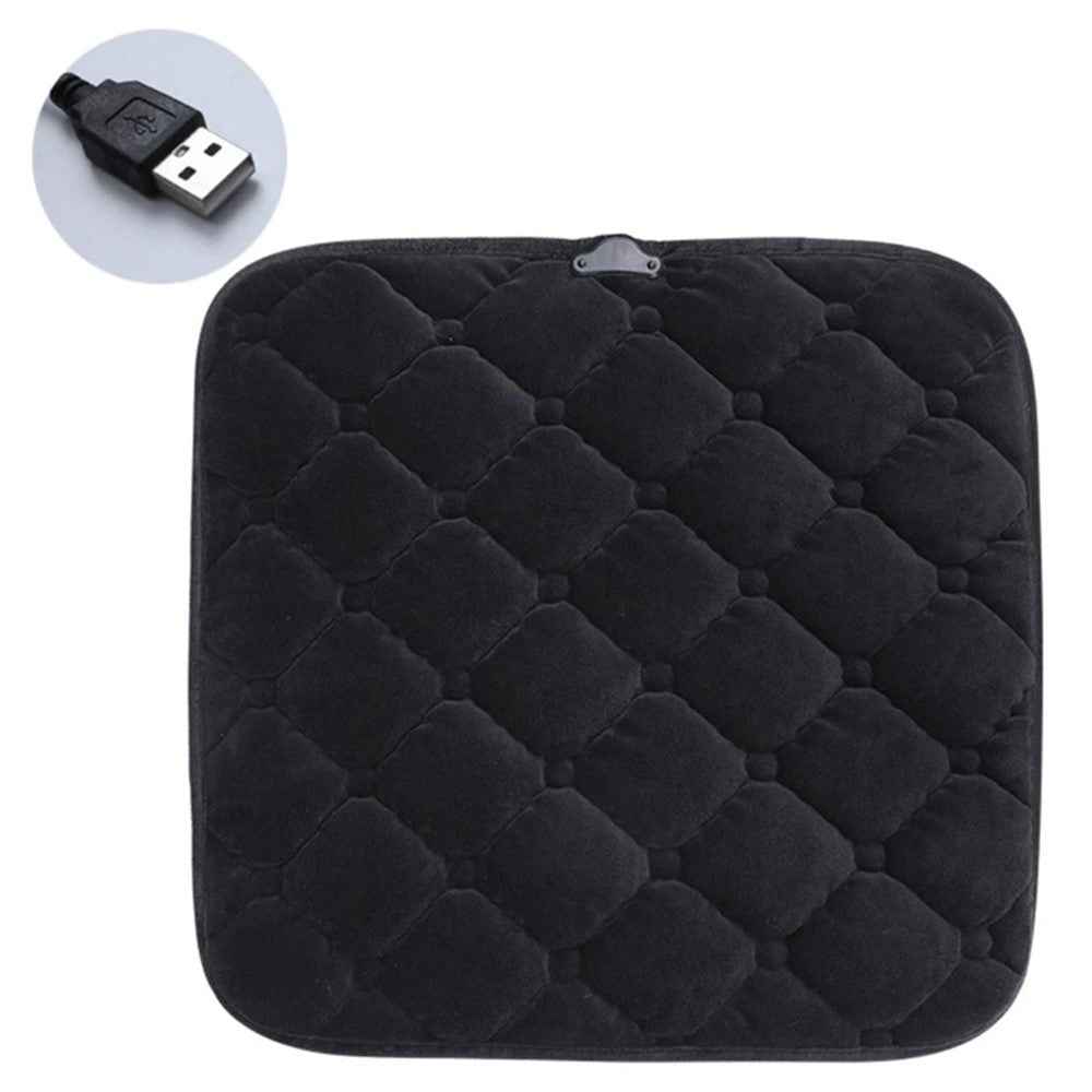WM-SBXJRD USB 5V Car Heating Cushion Winter Non-Slip Seat Cover Warmer with Touch Switch - Black