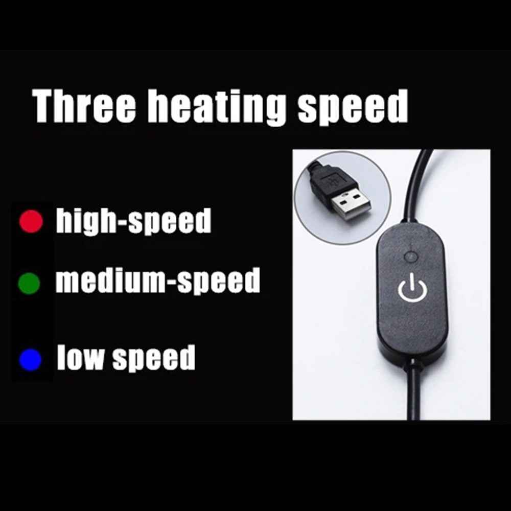 WM-SBXJRD USB 5V Car Heating Cushion Winter Non-Slip Seat Cover Warmer with Touch Switch - Coffee