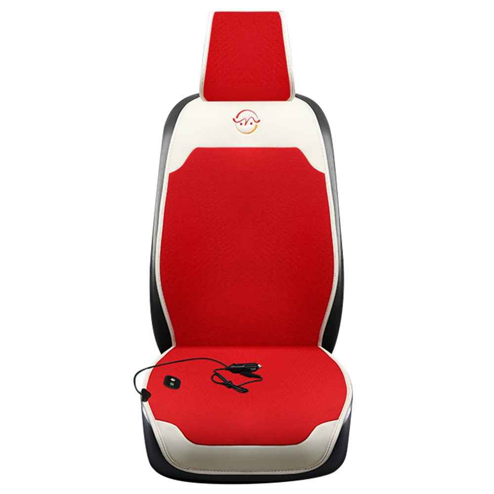 WM-XL2 Universal 12V / 24V Car Heated Seat Cover with Backrest Vehicle Seat Cushion Warmer for Winter - Red